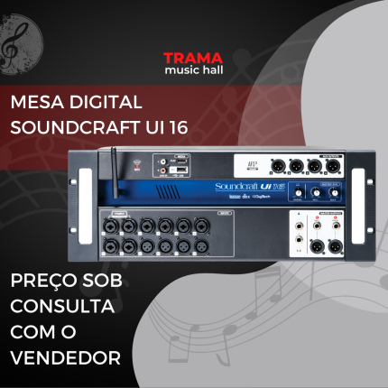 MESA DIGITAL SOUNDCRAFT UI 16-trama music hall - jaboticabal